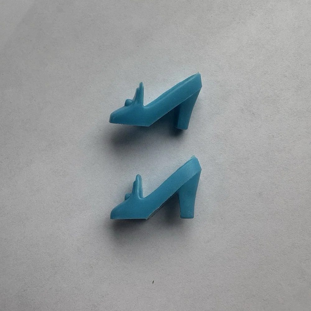 Vintage 1970s Barbie Doll Turquoise Blue Pilgrim Pumps Shoes-Minty!